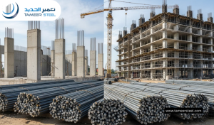Steel reinforcement bars for residential and commercial construction